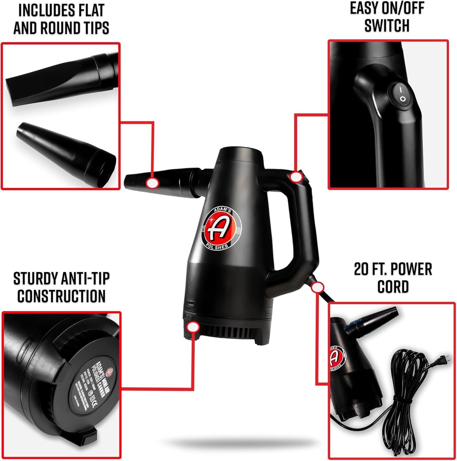 Effortless Touch-Free Auto Dryer with 20-Foot Cord - Perfect for Detailing