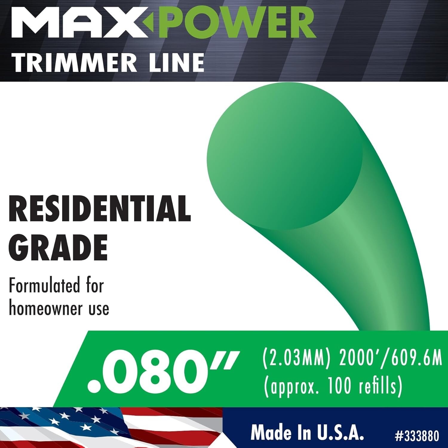 2000-Foot .080" Nylon Trimmer Line - Cost-Effective Lawn Care for Homeowners