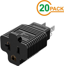 Load image into Gallery viewer, Compact 20-Pack Nema Power Adapters - 15A to 20A ETL Certified for Versatility
