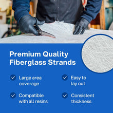 Load image into Gallery viewer, Premium 1.5 Oz Chopped Strand Fiberglass Mat - 125 sq ft Roll for Easy Repairs