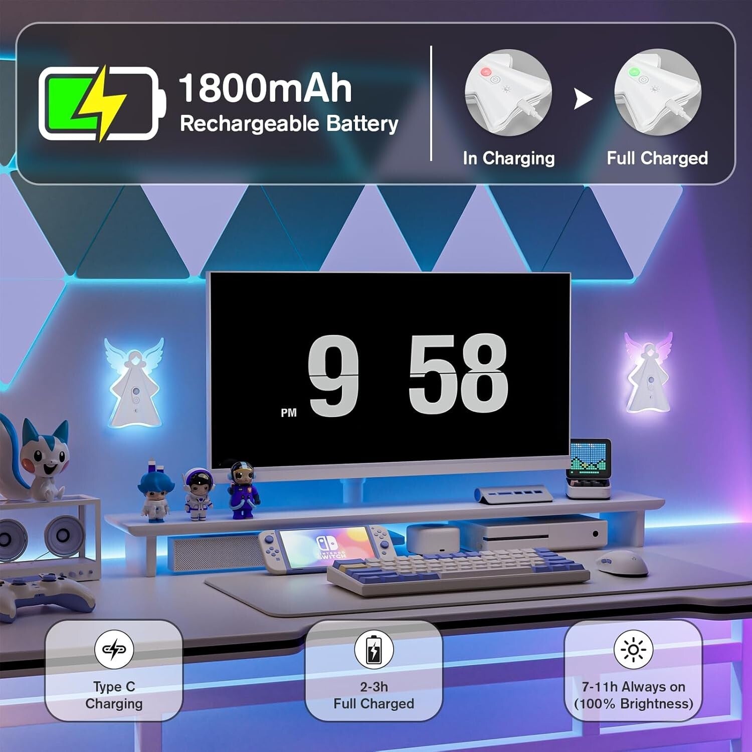 2PCS Touch LED Night Lights - Adjustable Brightness, Remote, Perfect for Gifts