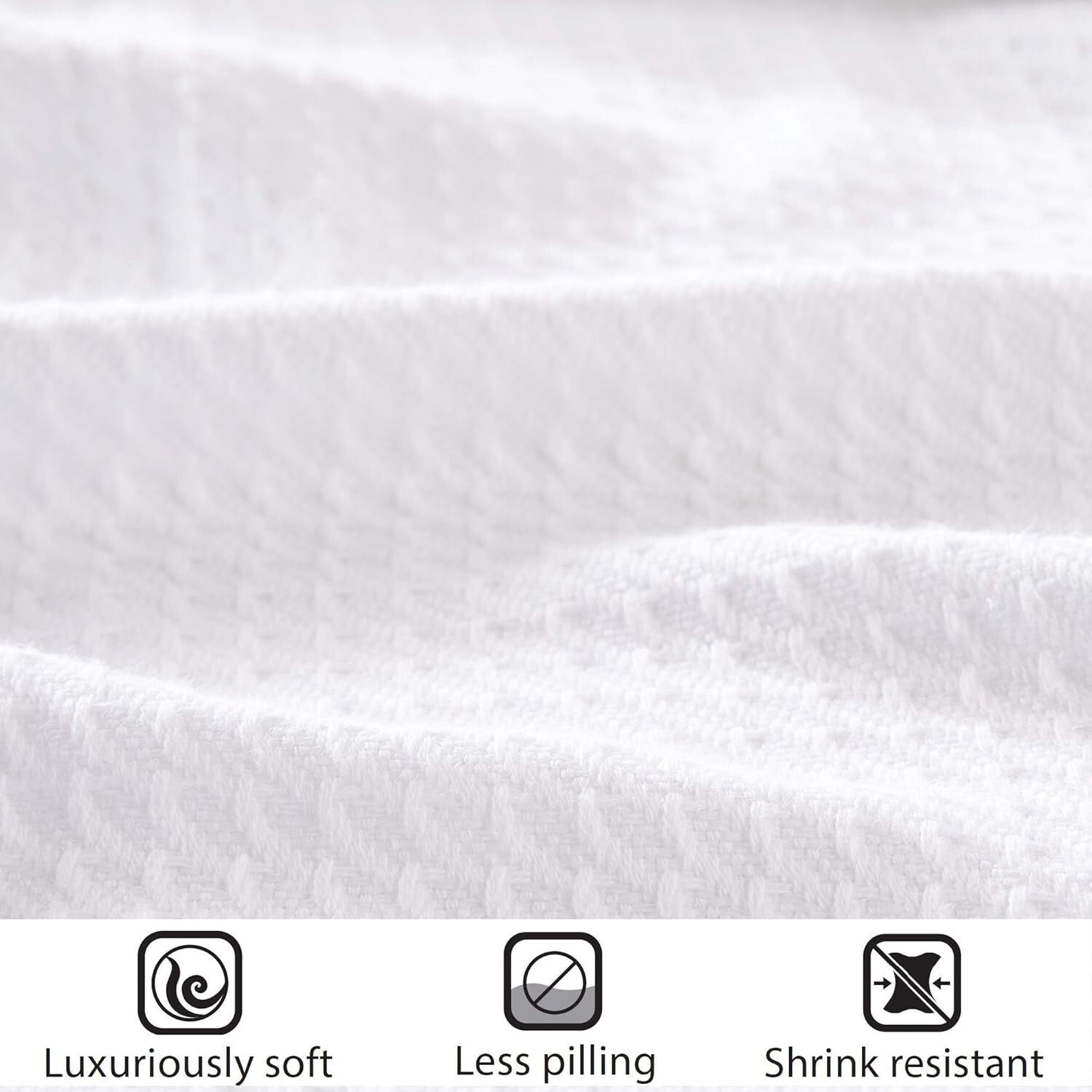 Beautiful Solid White Egyptian Cotton Blanket 90x90 - Full/Queen Elegant Knit