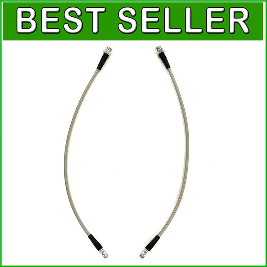 2-Pack 16 Inch Braided Brake Hose with 7/16 Inch Banjo for Easy Installation