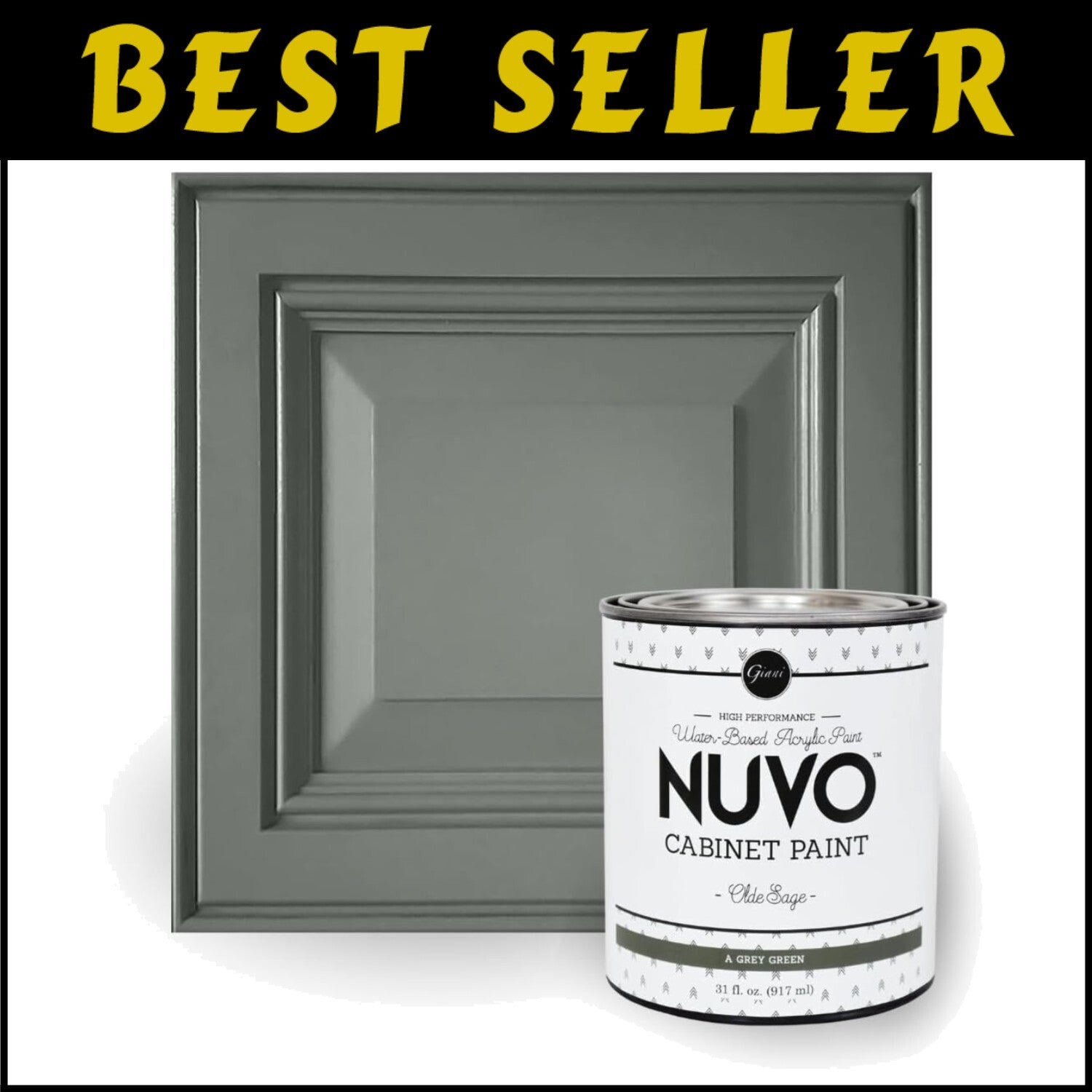 Transform Your Cabinets with Nuvo Olde Sage Paint - 31 Oz Low Odor, Satin Finish
