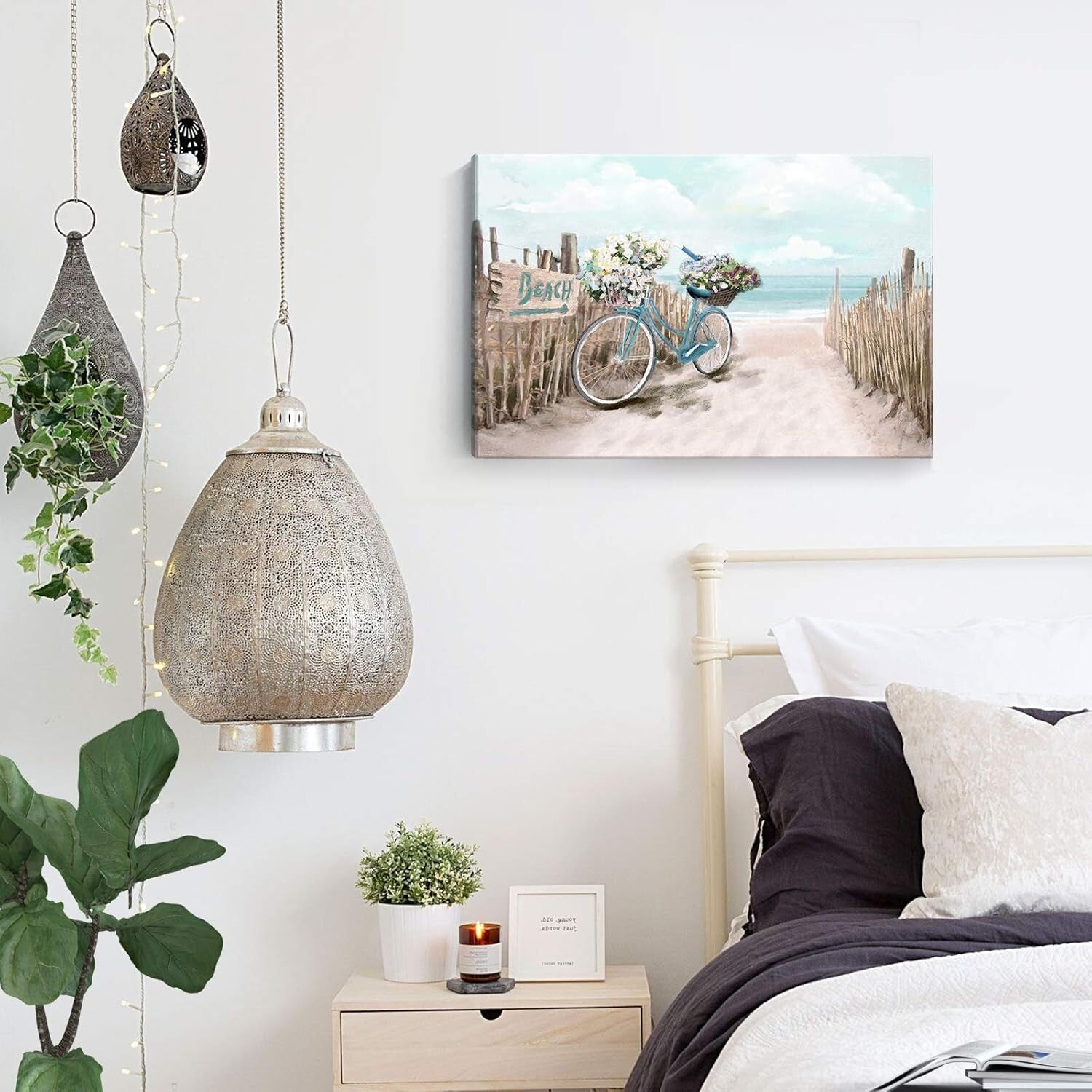 Chic 24x16 Coastal Wall Art - Relaxing Seascape Canvas for Bedroom and Bathroom
