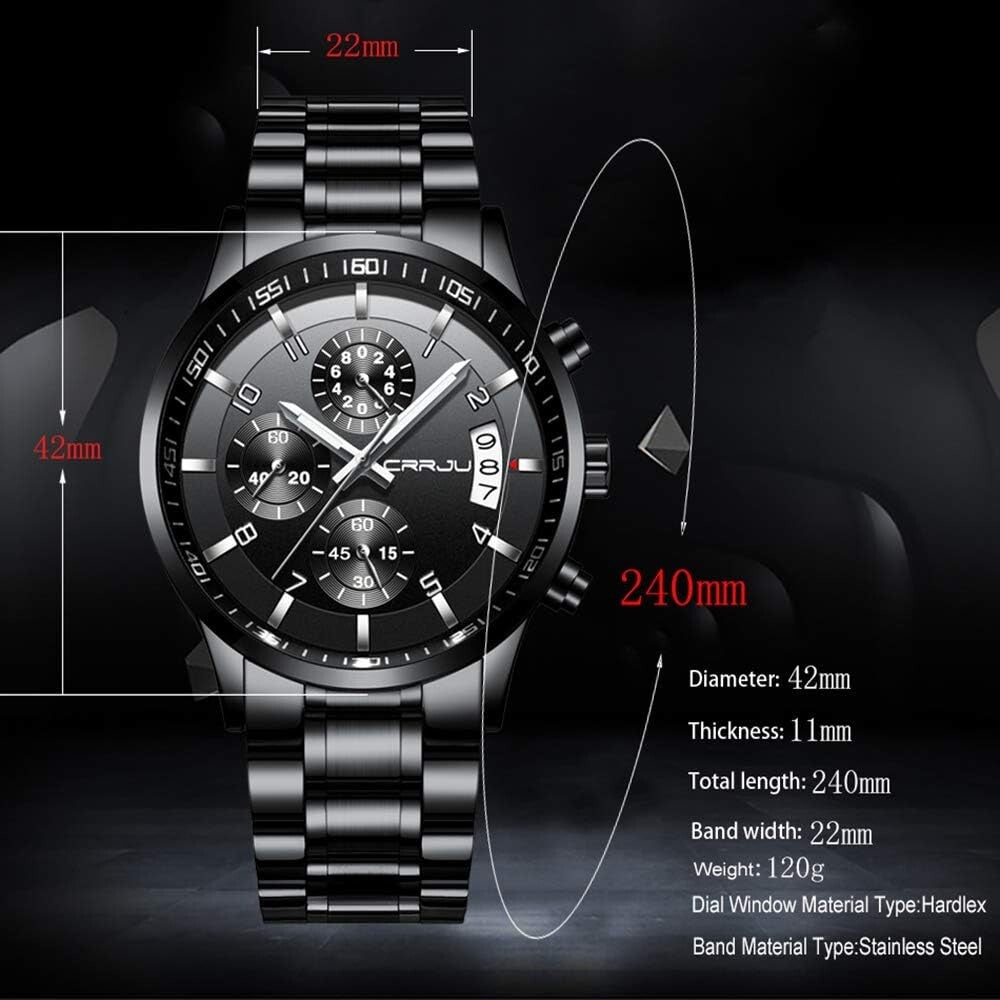 Stylish Men’s Stainless Steel Watch - Durable Waterproof Design & Gift Ready
