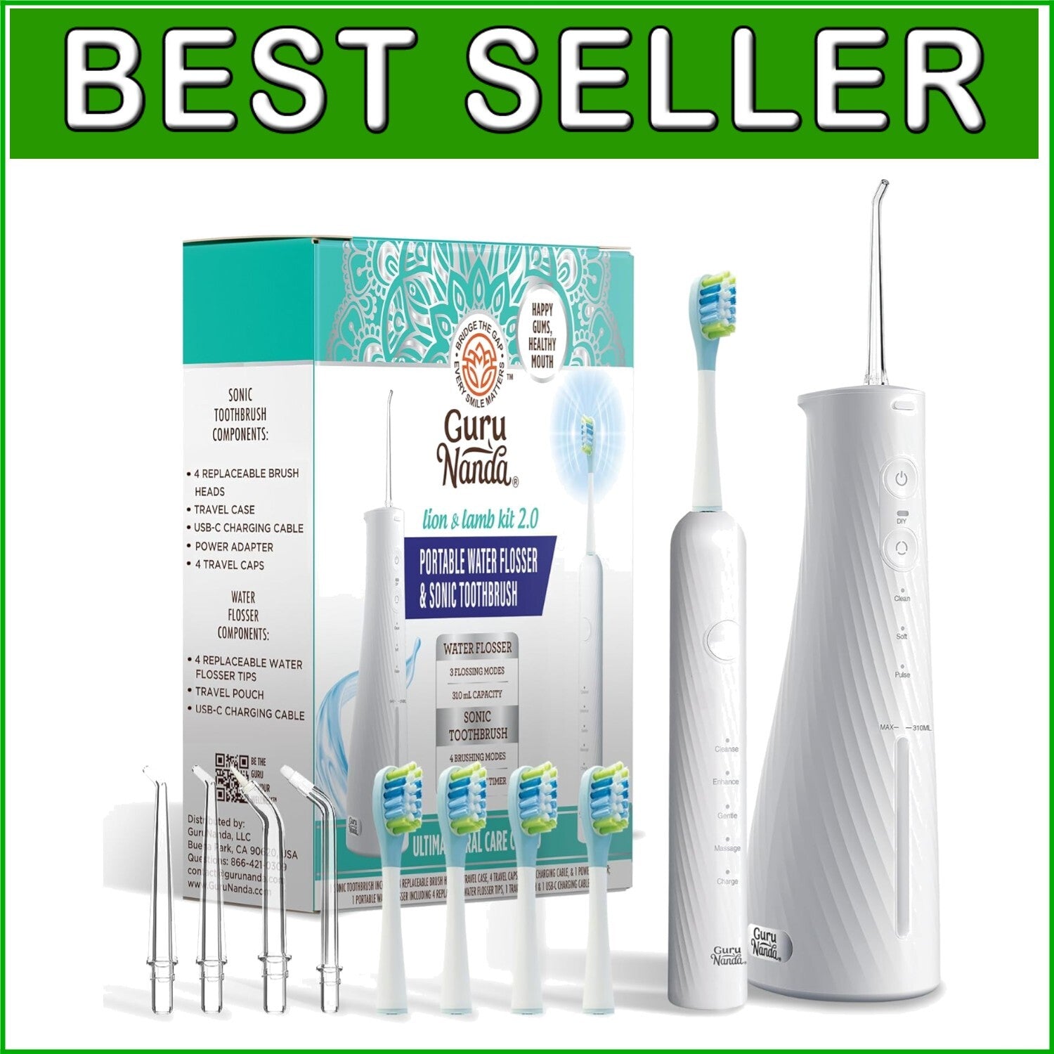 Lion & Lamb Kit 2.0: Electric Toothbrush & Water Flosser Combo for Superior Care