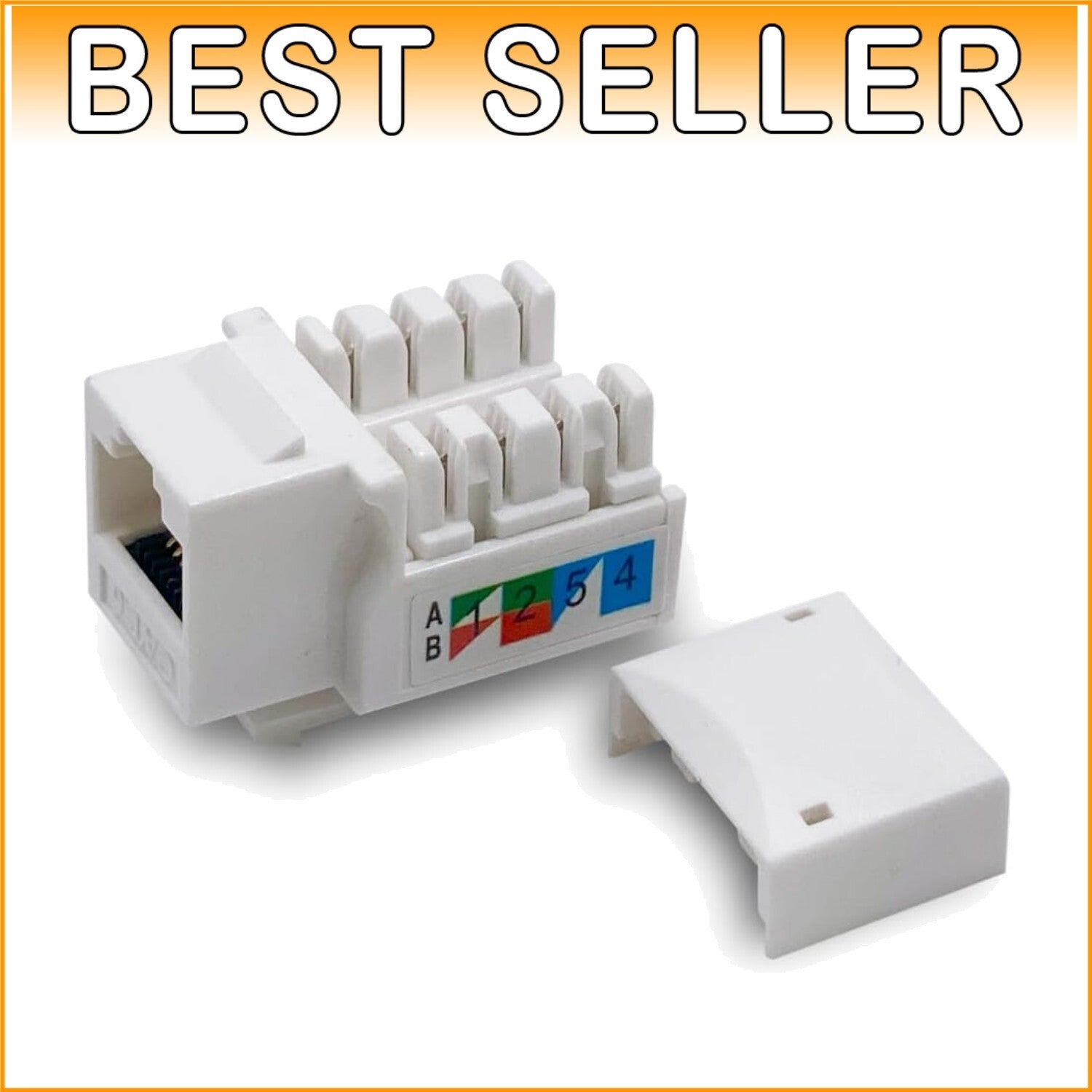 Durable 100-Pack Cat6 Keystone Jacks - Gold-Plated RJ45 Ethernet Wall Jacks