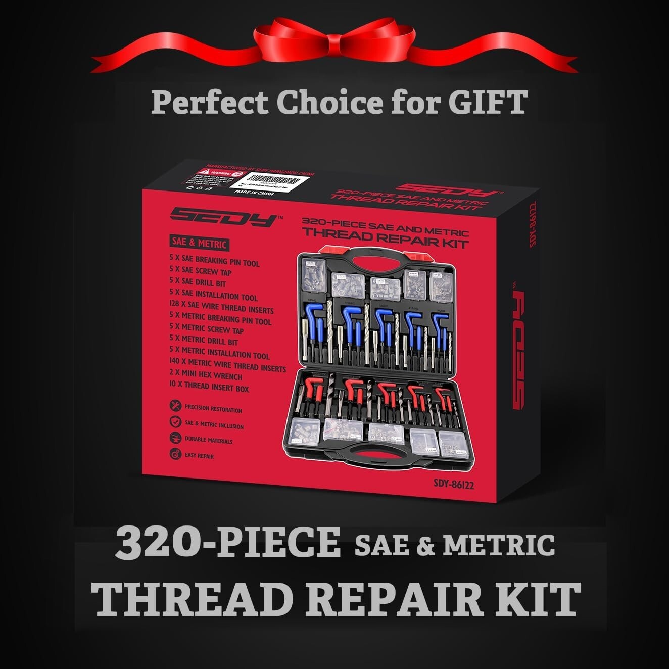 320-Piece Heli Coil Rethreading Insert Kit - Ultimate Thread Repair Solution