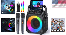Load image into Gallery viewer, Family-Friendly Karaoke Machine with Bluetooth, Lights &amp; 2 Wireless Microphones