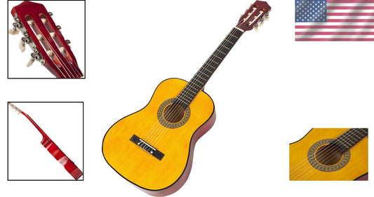 Beginner-Friendly 34-Inch Natural Classical Guitar with Interactive Lessons