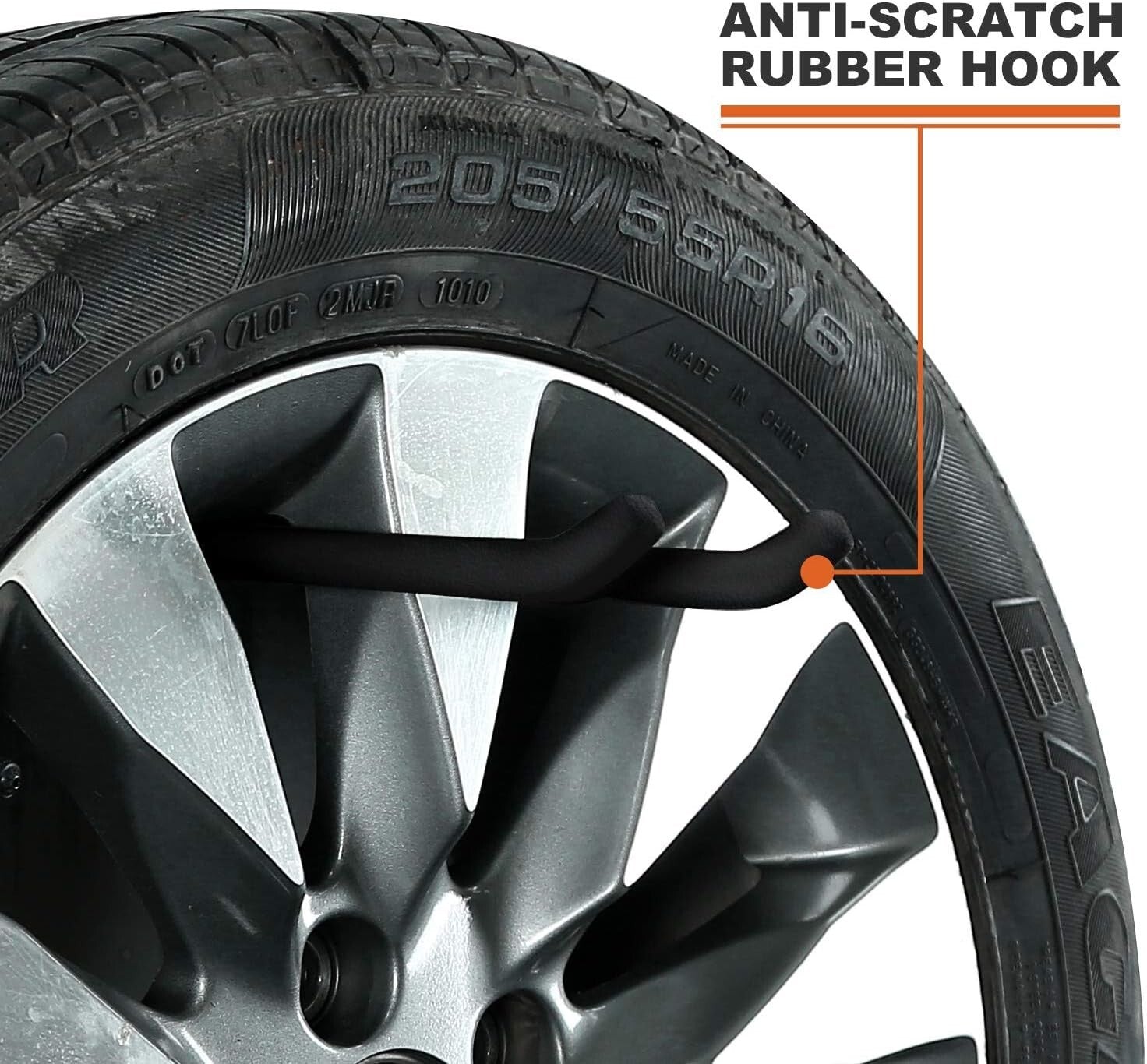 Durable Wall-Mounted Garage Hooks - Set of 4 Heavy Duty 12.4 Inch Organizers