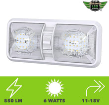 Load image into Gallery viewer, Super Bright 5-Pack Dome Light with 3-Way Switch for Boats and RVs - 550 Lumens