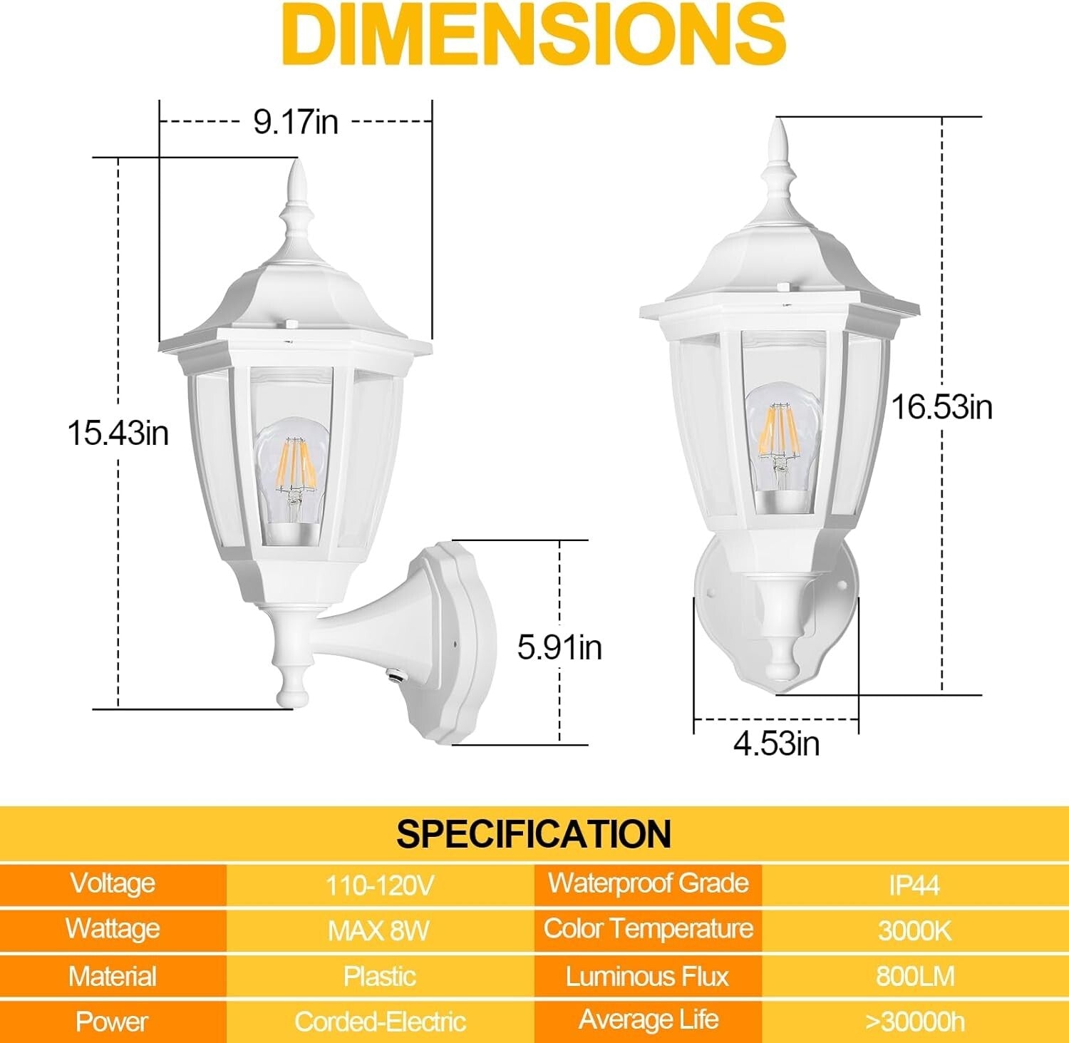 2-Pack LED Outdoor Wall Lights with Dusk to Dawn Sensor – Modern Home Solution