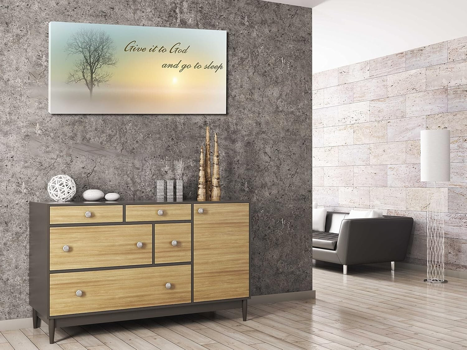 Elegant 48x24 'Give It To God' Canvas - Eco-Friendly Bedroom & Bath Art