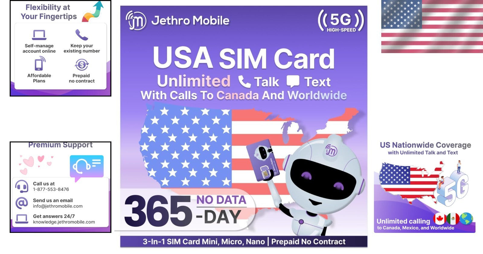 Unlimited Talk & Text Phone Plan | Easy 12-Month Prepaid SIM by Jethro Mobile