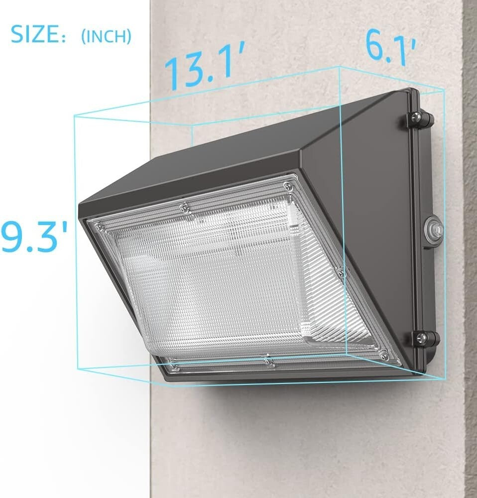 70W LED Wall Pack Light with Dusk-to-Dawn Sensor - 9100 Lumens for Outdoor Se...