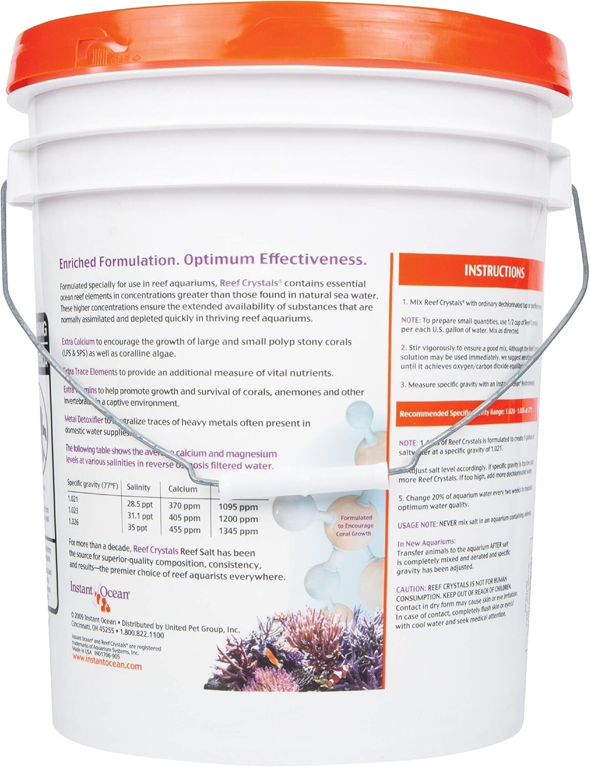 High-Quality Reef Crystals Salt, Extra Calcium & Trace Elements for Coral Care