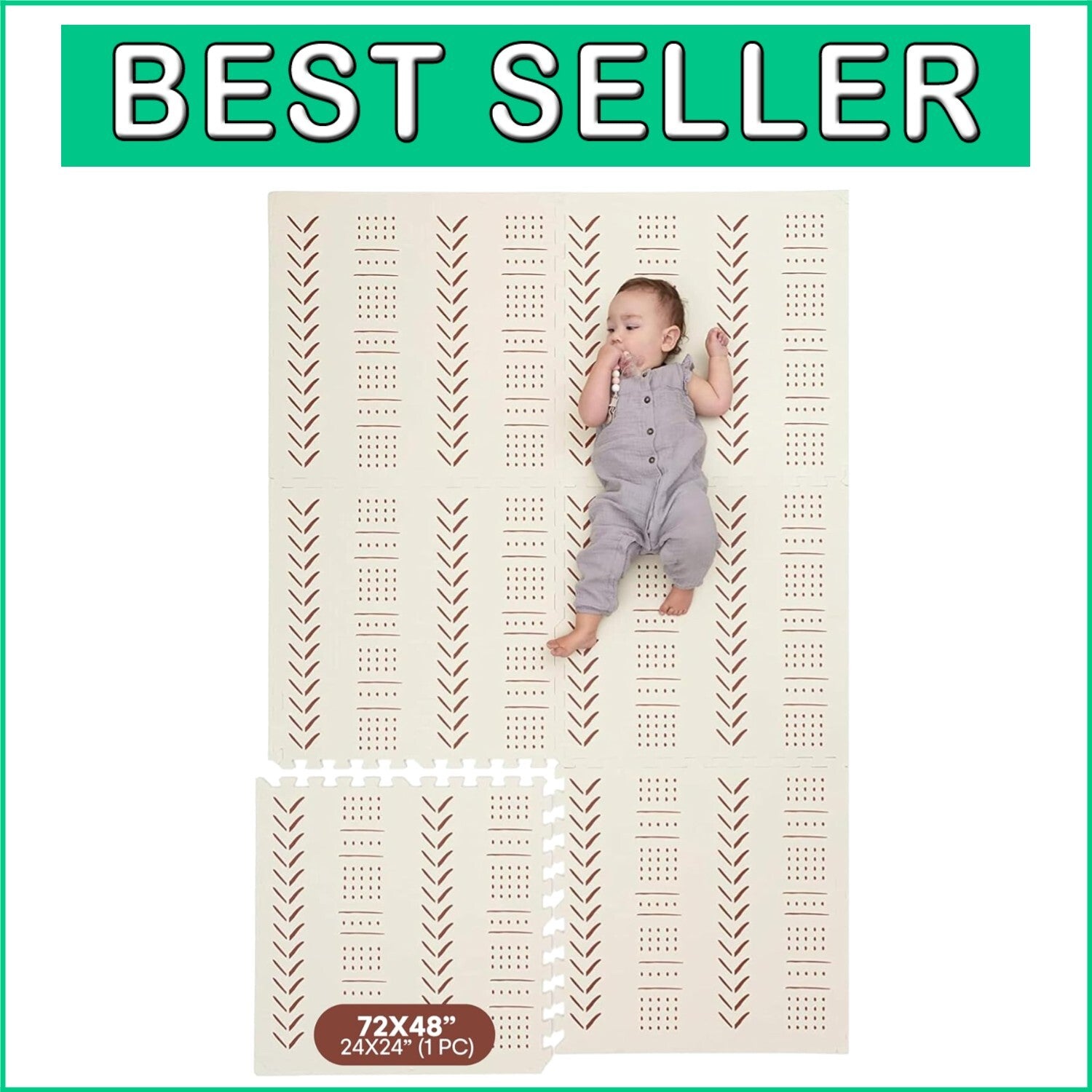 Extra-Large 72" x 48" Interlocking Play Mat - Safe Crawling Surface for Infants