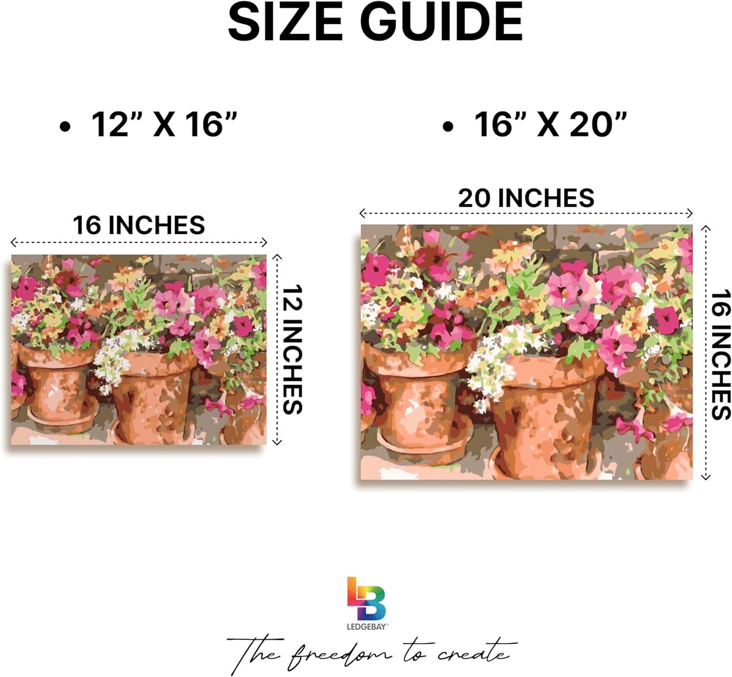 Complete Adult Paint by Numbers Set with Easel - Sweet Petunias 16x20