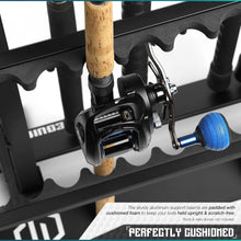Load image into Gallery viewer, Compact Fishing Rod Holder - 24 Slots for All Rod Types, Garage Essential