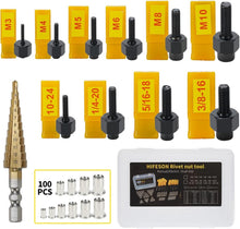 Load image into Gallery viewer, Professional Rivet Nut Hand Tool with 10 Mandrels - Ideal for All Metal Jobs