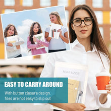 Load image into Gallery viewer, Lightweight Clear Poly Envelopes - 100 A4 Snap Closure Folders for Easy Access