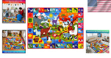 Load image into Gallery viewer, Durable Non-Slip Alphabet Rug for Kids - 59x39 Play Area Carpet with Animals