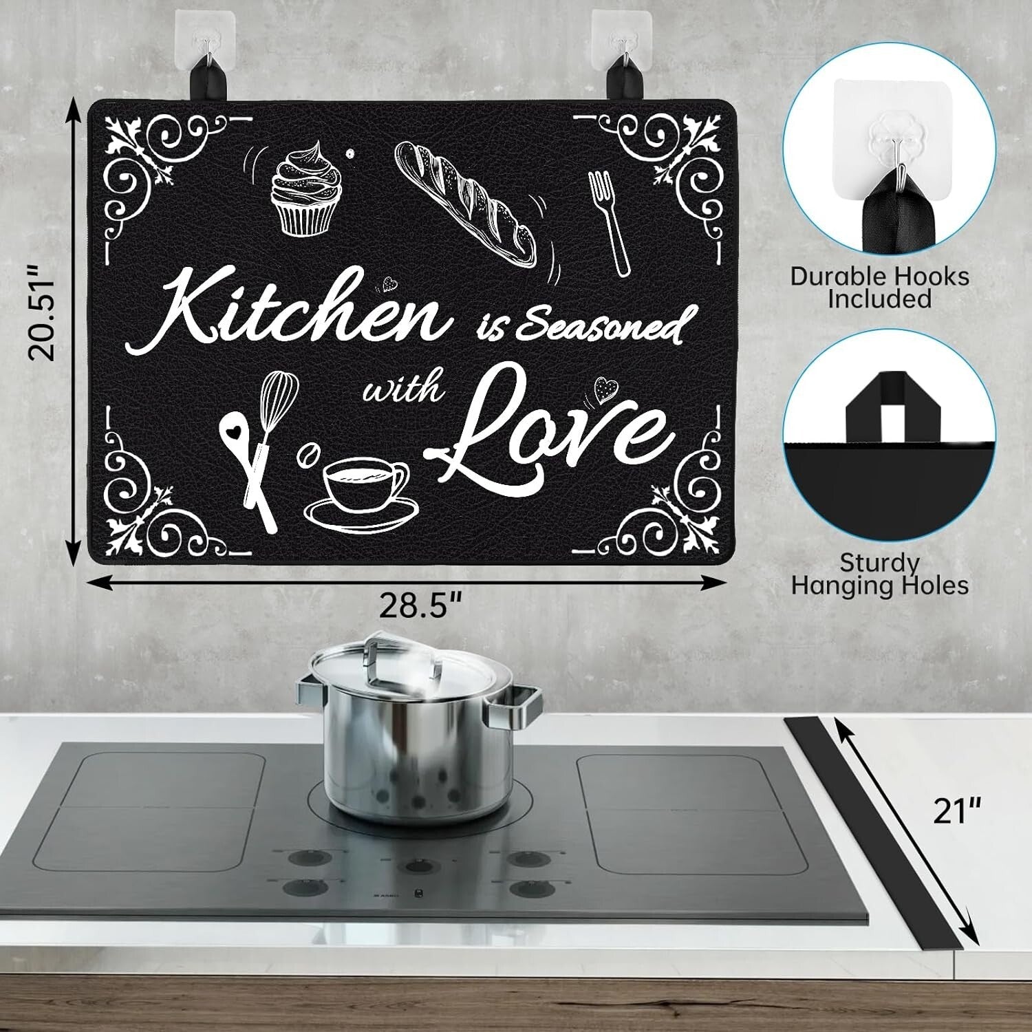 Versatile 28.5x20.5" Stove Top Mat: Heat Insulator, Protector & Ironing Surface