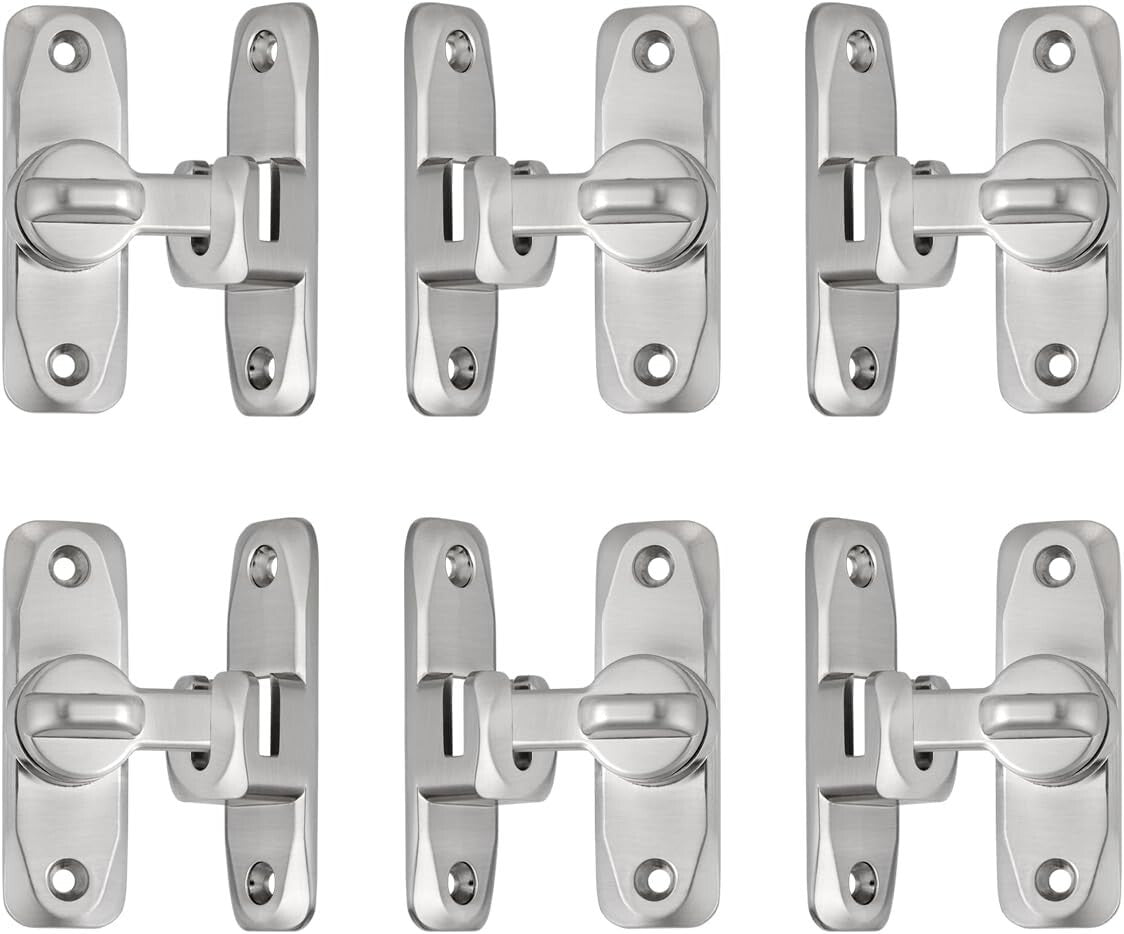 Space-Saving 90/180 Degree Zinc Alloy Barn Door Latch Kit - Includes Screws