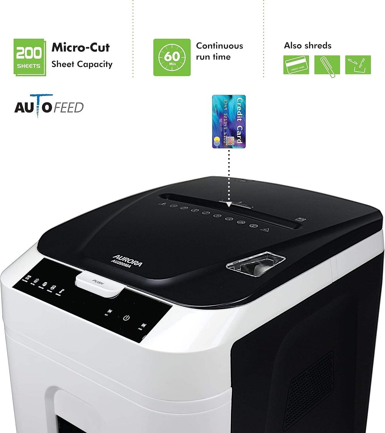 Advanced 200-Sheet Micro-Cut Paper Shredder with Continuous Use & LED Alerts