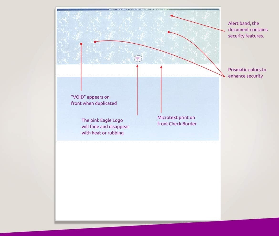 High-Quality Blue/Green Prismatic Blank Checks for Laser & Inkjet Printers