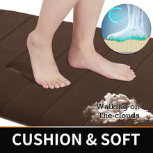 Load image into Gallery viewer, Non-Slip Memory Foam Bath Rugs Set - 3 Pieces in Brown for Eco-Friendly Comfort