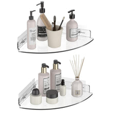 Load image into Gallery viewer, Functional Space-Saving Corner Shelves Set - No-Drill Adhesive Shower Organizer