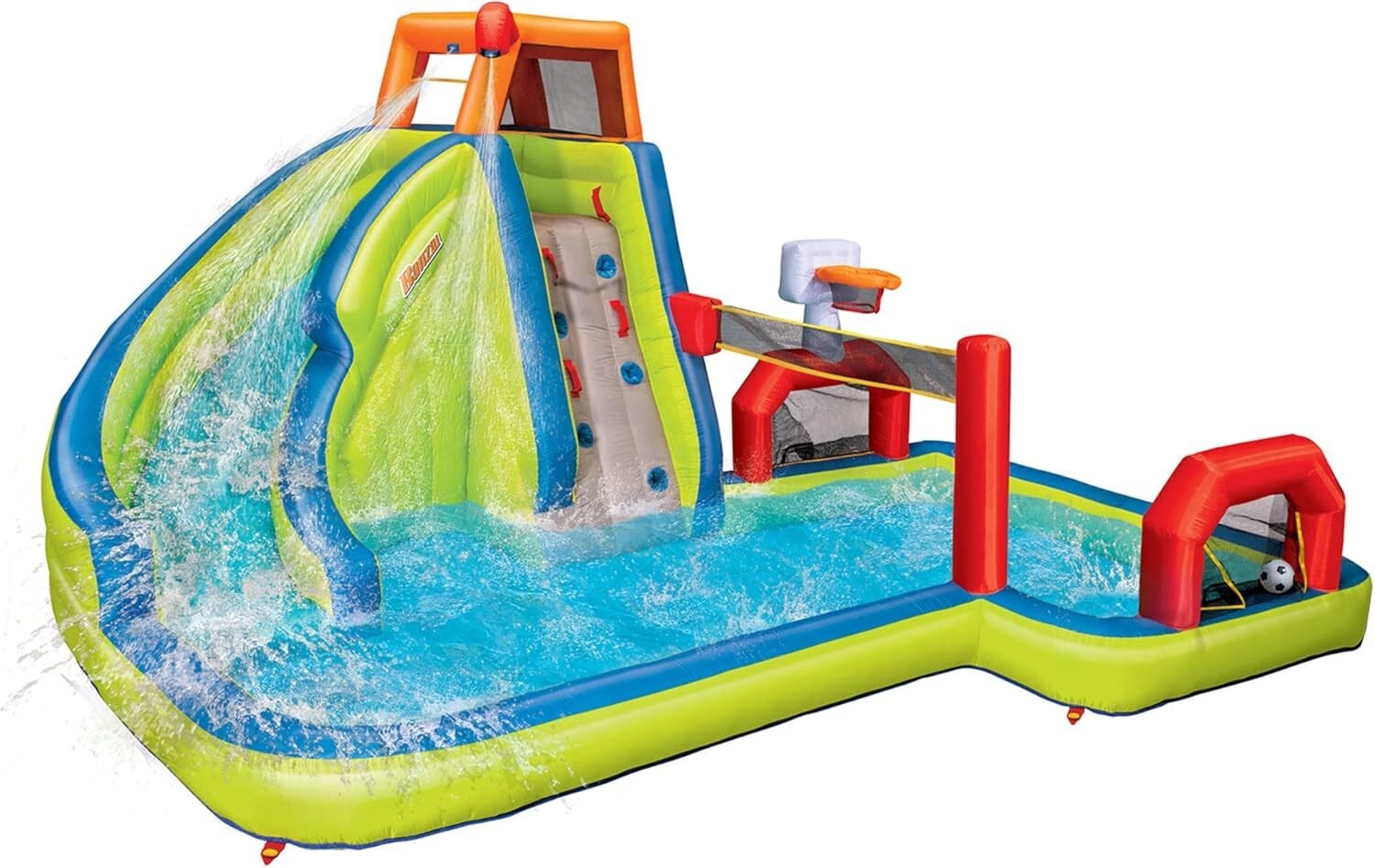 Aqua Sports 15' Inflatable Water Park with Climbing Wall & Sports Activities