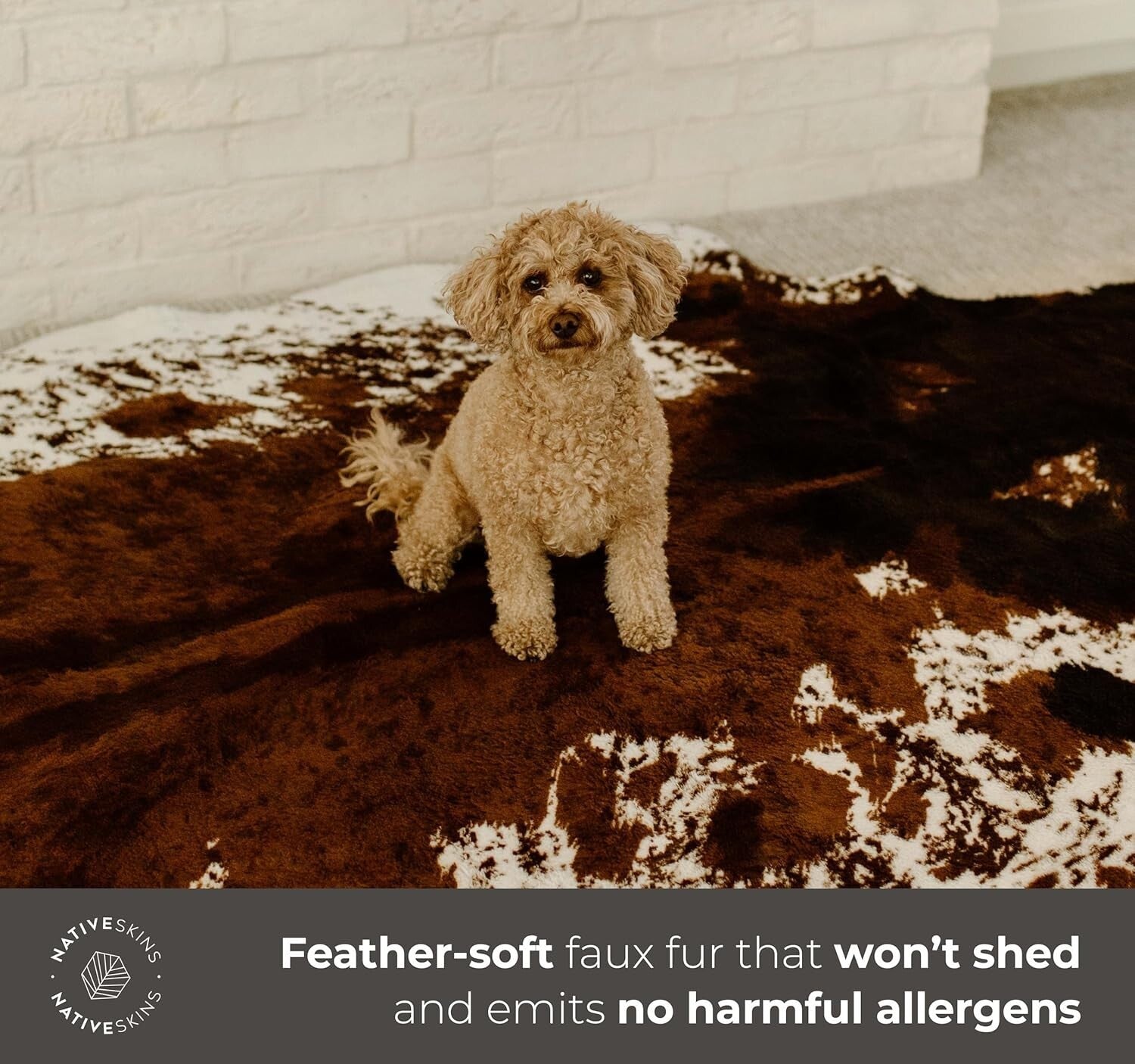 Luxe Faux Cowhide Area Rug 6.2ft x 8.2ft – Perfect for Living & Entryways