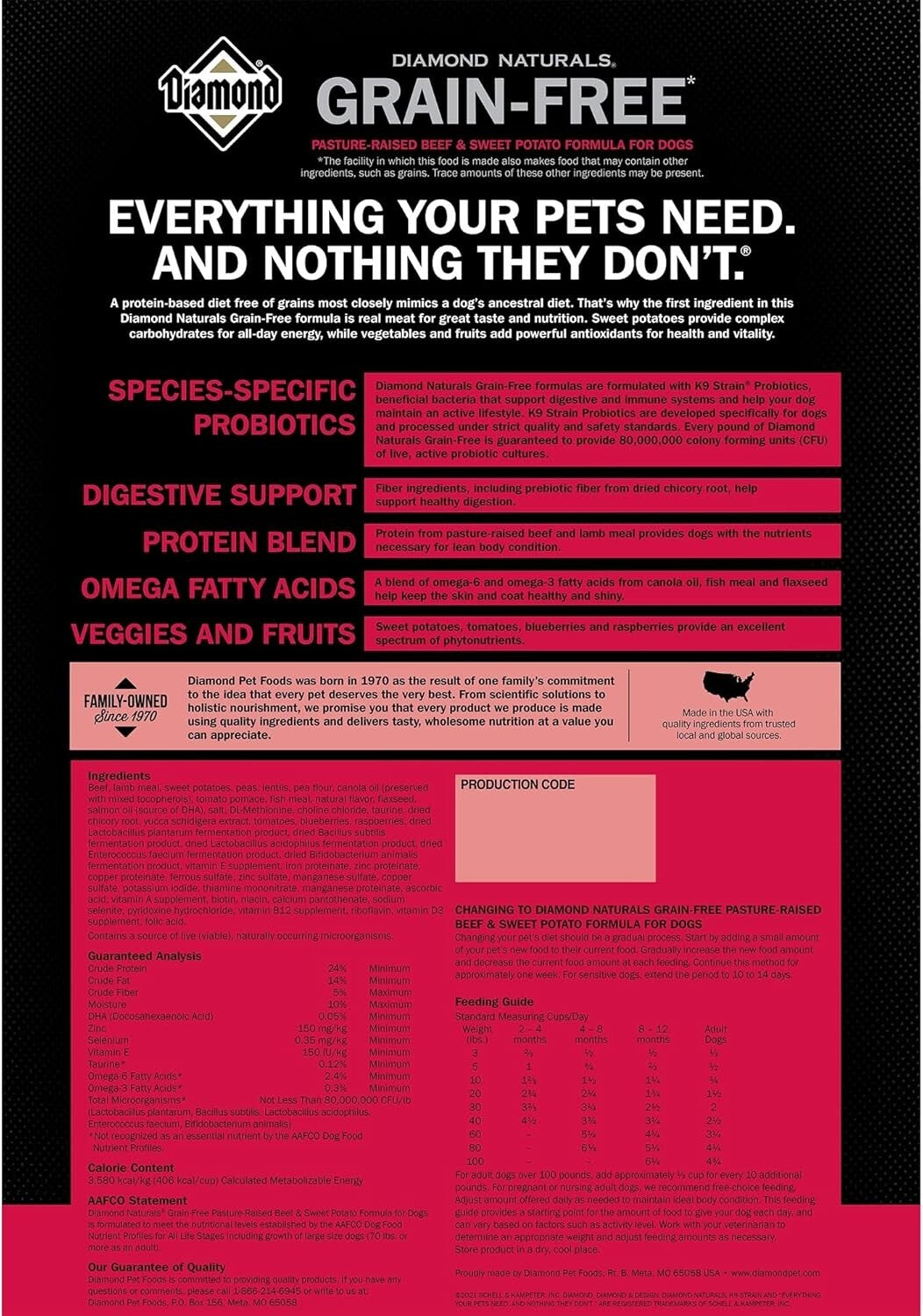 Beef & Sweet Potato Dry Dog Food - Grain Free, Digestive Health Formula 28lb