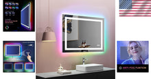 Load image into Gallery viewer, Anti-Fog 40"x32" LED Vanity Mirror with RGB Backlight - Stylish and Functional