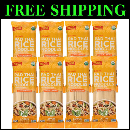 Sustainable Organic Pad Thai Noodles - Heirloom Brown Rice, 8 Oz (Pack of 8)