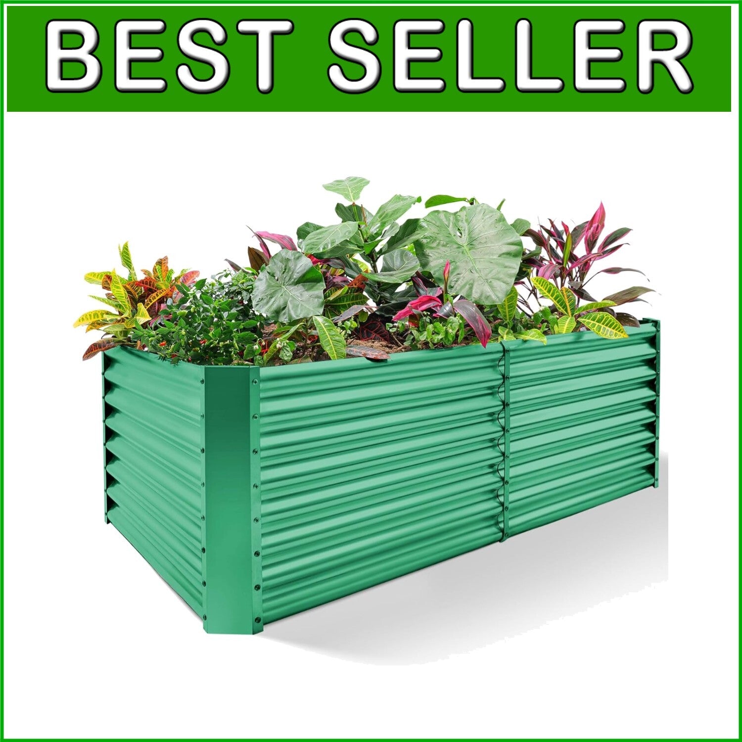 8x4x2 ft Galvanized Raised Garden Bed Kit - Modern Oval Planter for Vegetables