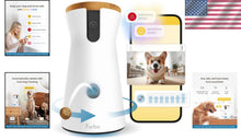 Load image into Gallery viewer, 360° Rotating Dog Camera with Treat Dispenser: Stay Connected with Your Pup