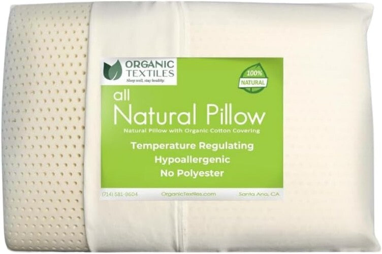Breathable King Size Natural Latex Pillow with Organic Cotton - Neck Pain Relief