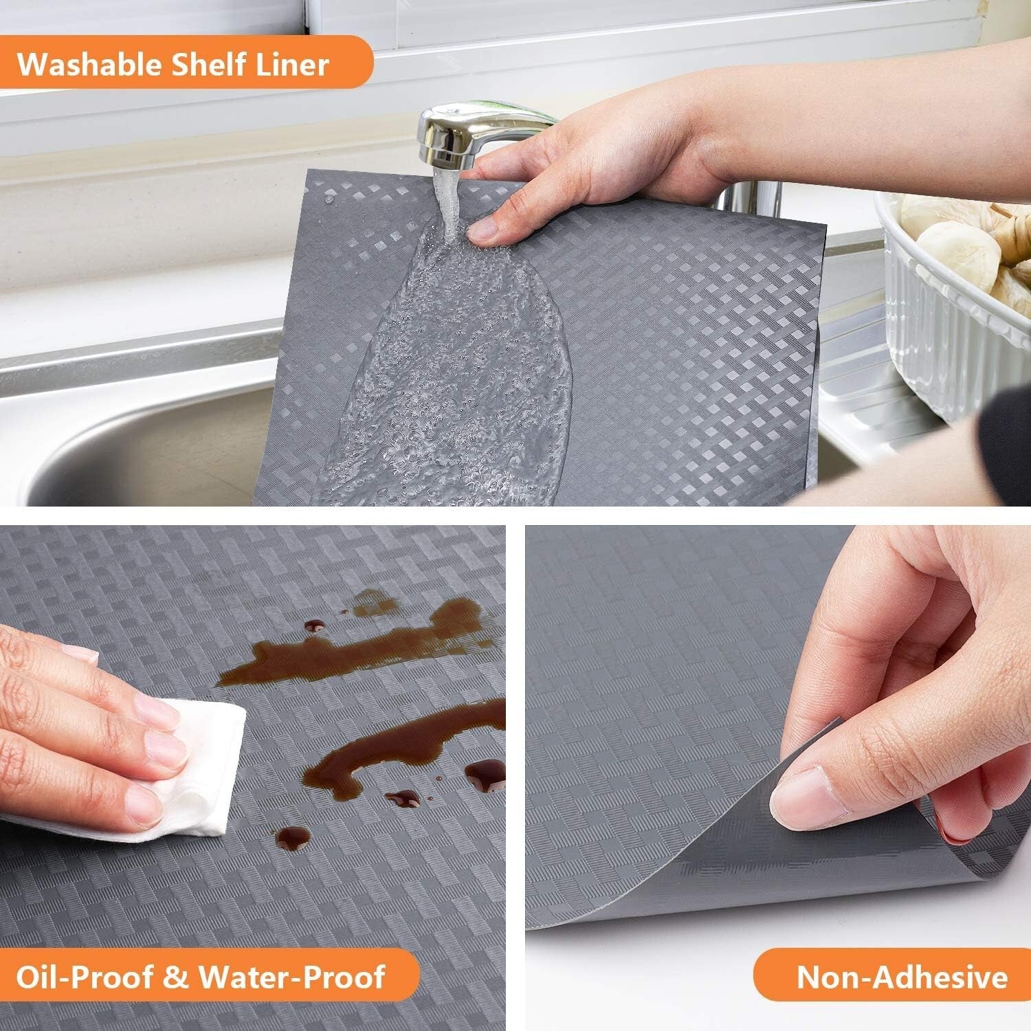 BPA-Free Waterproof Shelf Liners - Dual-Sided Kitchen Protection 23.6" X 393.7"