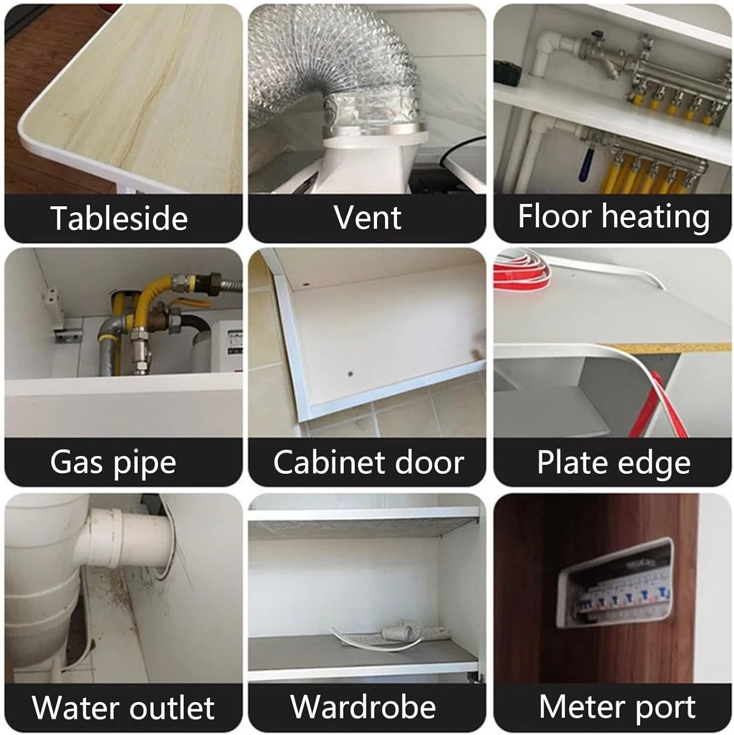 Flexible U-Shape Edge Protector with Self-Adhesive - 5M Furniture Trim in White