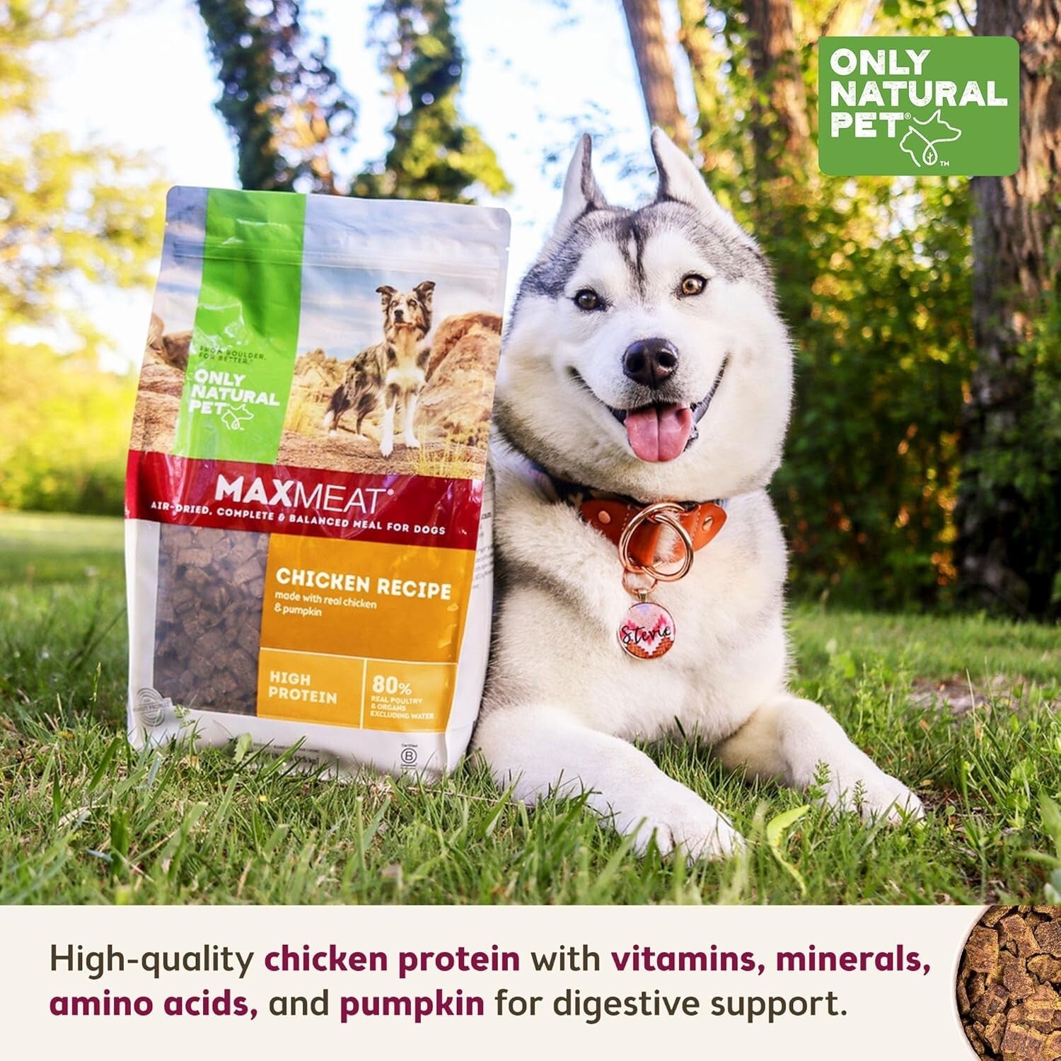 Air Dried Chicken Dog Food - Grain Free & Nutrient-Rich, 2 lb for All Breeds