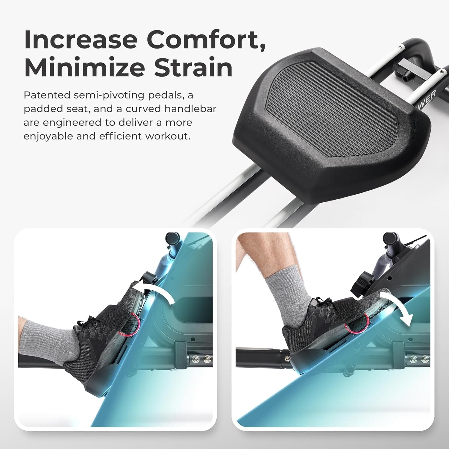 Ergonomic Magnetic Rowing Machine - Smooth Exercise with Compact Storage & App