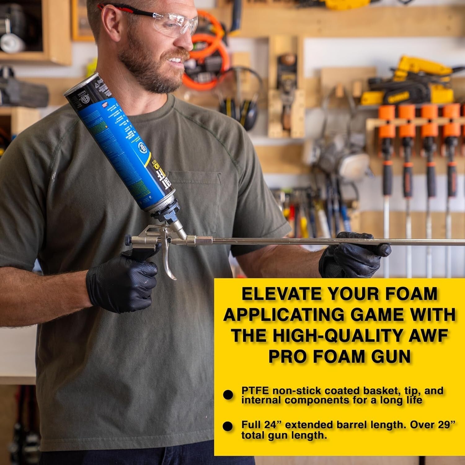 Durable Foam Insulation Gun with Long Nose & Smooth Trigger for Professional Use