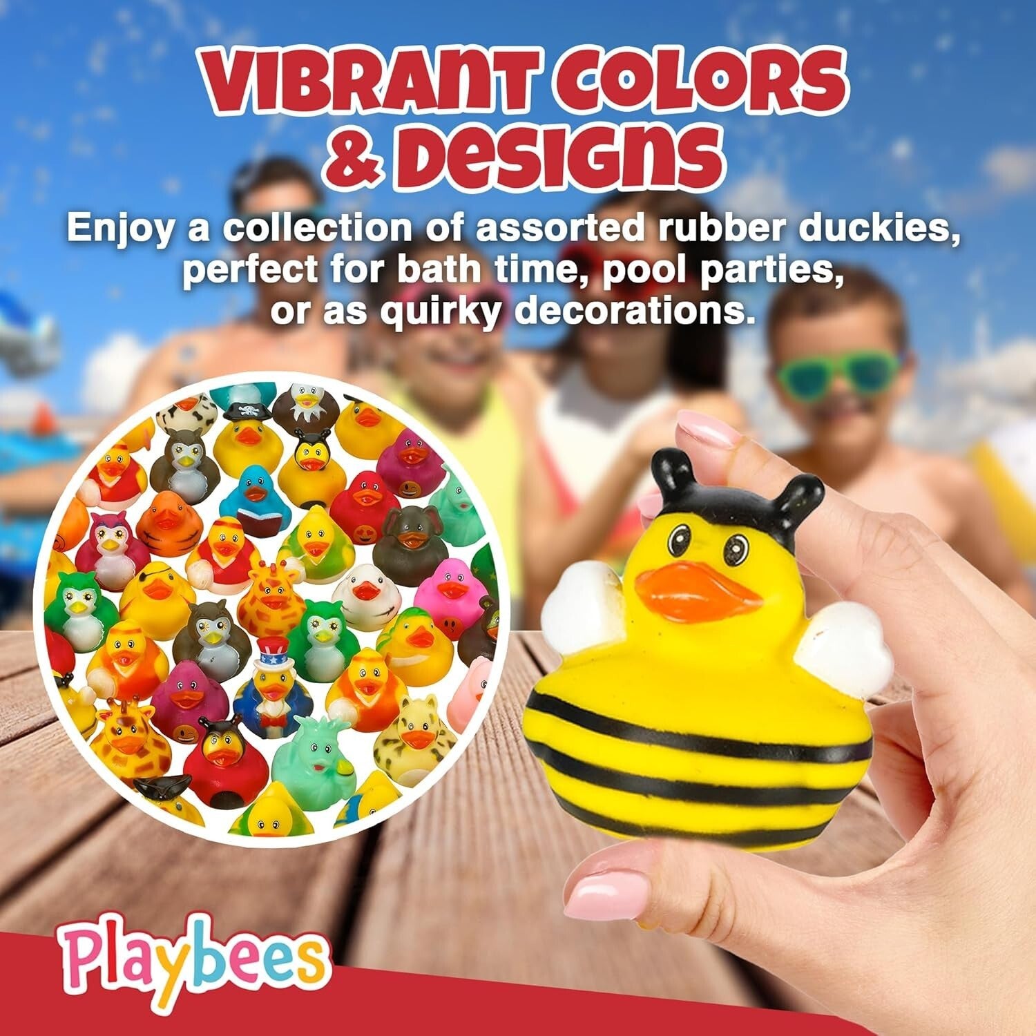 Vibrant 100 Count Rubber Duck Assortment - Perfect for Pools & Parties