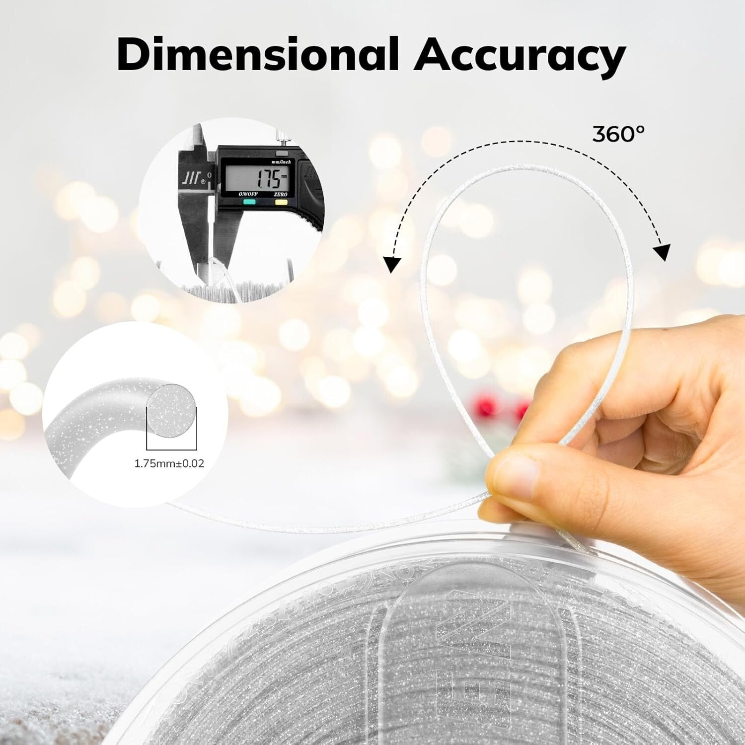 2kg Sparkly Gold & Silver 1.75mm PLA Filament - Perfect for Festive Creations