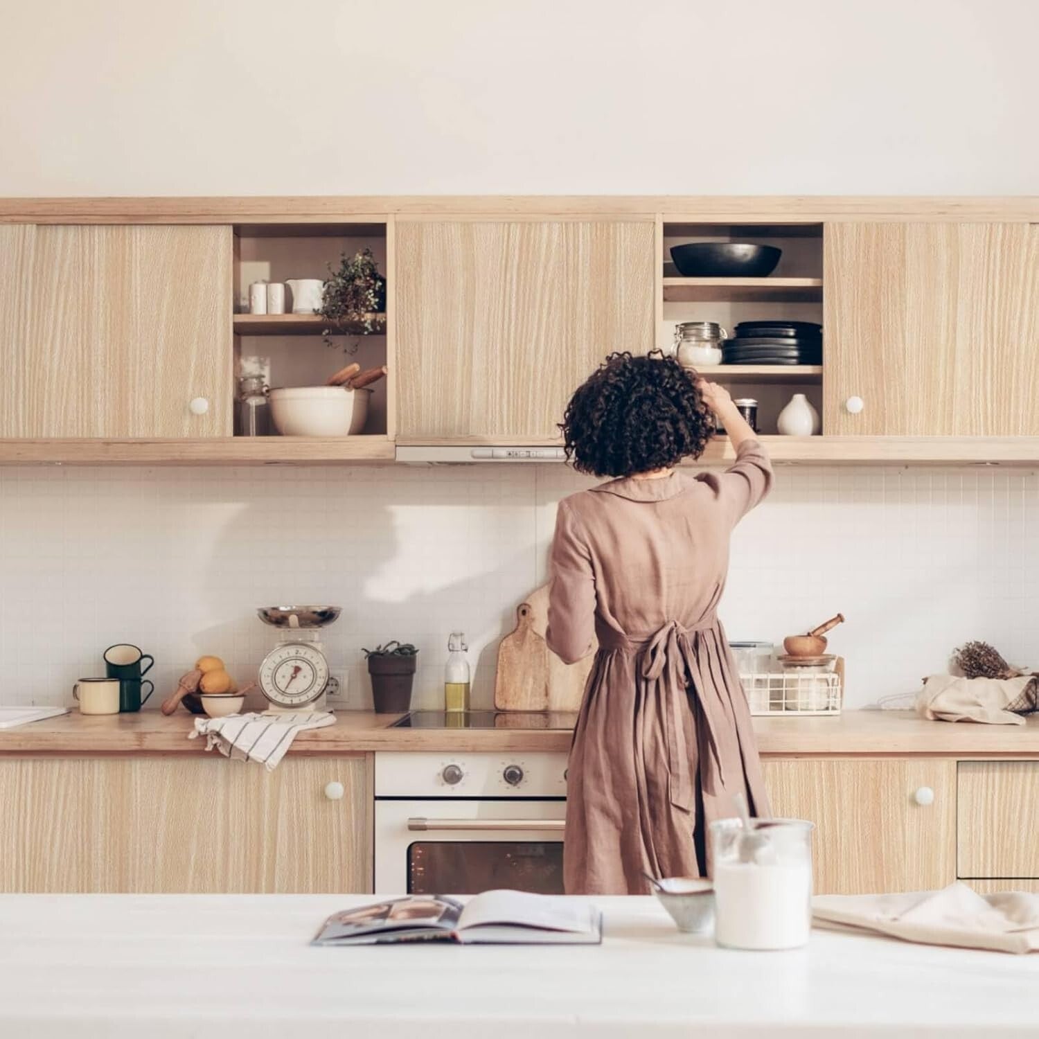 Versatile Light Wood Contact Paper for Smooth Surfaces - 1 Roll 48.23 sq. ft.